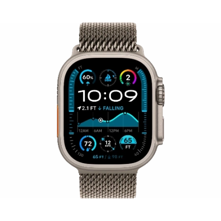 Apple Watch Series Ultra 2 49mm Natural Titanium Case with Titanium Milanese Loop L
